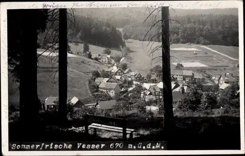 Foto Ak Vesser Suhl in Thüringen, Blick auf den Ort