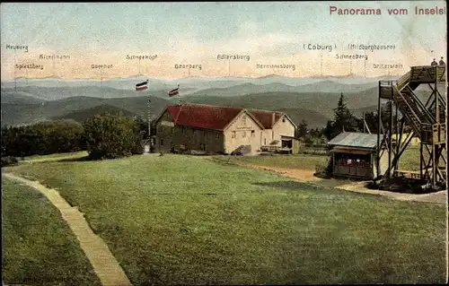 Ak Brotterode Trusetal in Thüringen, Panorama vom Inselsberg 1, Adlersberg, Schneeberg, Schneekopf