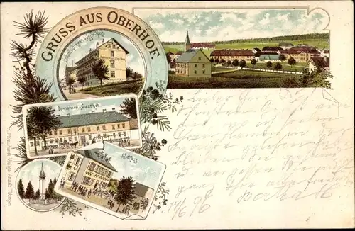 Litho Oberhof im Thüringer Wald, Holland's Pension, Domainen Gasthof, Schloss