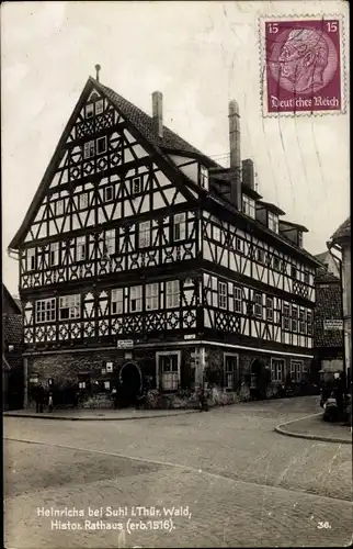 Ak Heinrichs Suhl in Thüringen, Historisches Rathaus