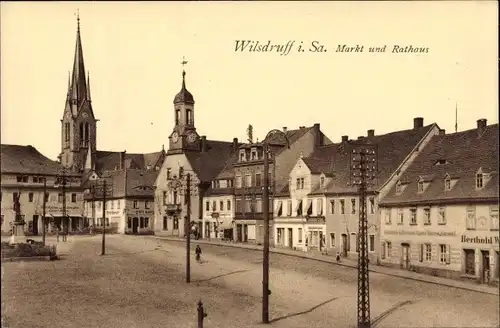 Ak Wilsdruff in Sachsen, Markt und Rathaus