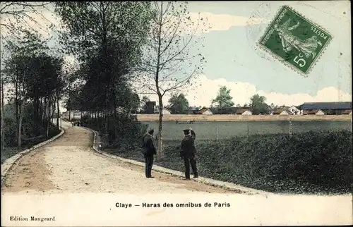 Ak Claye Seine-et-Marne, Haras des omnibus de Paris