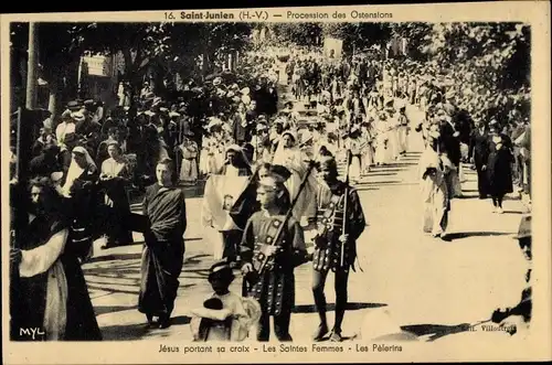 Ak Saint Junien Haute Vienne, Procession des Ostensions, Jesus portant sa croix