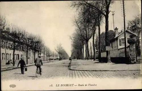 Ak Le Bourget Seine Saint Denis, Route de Flandre