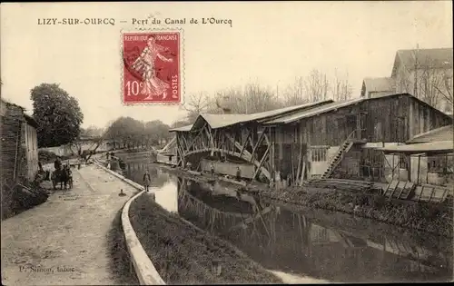 Ak Crouy sur Ourcq Seine et Marne, Port du Canal de L'Ourq