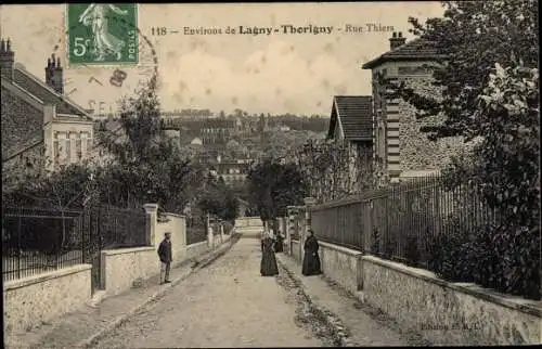 Ak Lagny Thorigny sur Marne, Rue Thiers