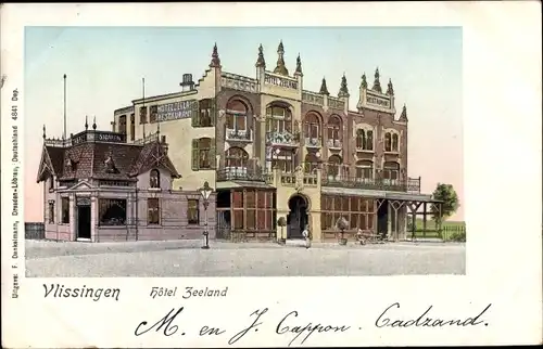 Ak Vlissingen Zeeland Niederlande, Hotel Seeland, Außenansicht