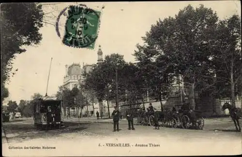 Ak Versailles Yvelines, Avenue Thiers, Tramway