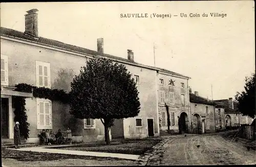 Ak Sauville Vosges, Un Coin du Village