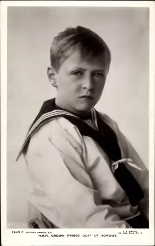 Ak Kronprinz Olav von Norwegen, Olav V, Portrait