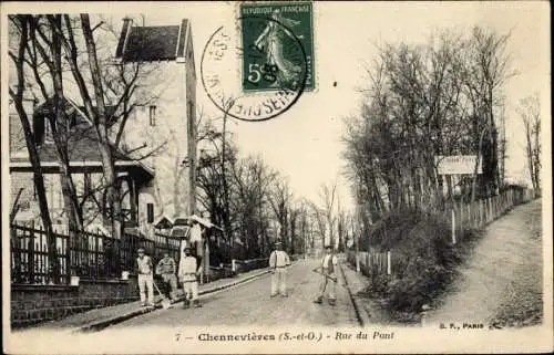 Ak Chennevières Val de Marne, Rue du Pont