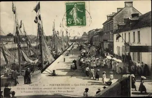 Ak Port en Bessin Calvados, President en Quai Félix Faure