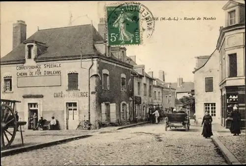 Ak Saint Georges sur Loire Maine-et-Loire, Route de Nantes