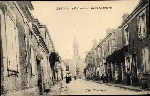 Ak Beaulieu Maine et Loire, Rue du Commerce