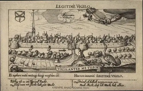 Wappen Künstler Ak Krempe in Schleswig Holstein, Krempe Anno Domini 1620