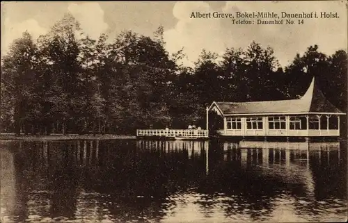 Ak Dauenhof Hohenfelde Schleswig Holstein, Albert Greve, Bokel Mühle, Außenansicht