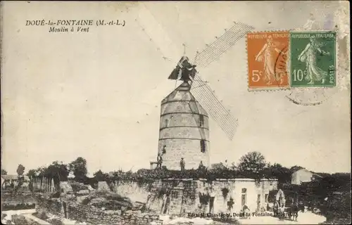 Ak Doué la Fontaine Maine et Loire, Moulin a Vent