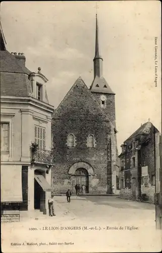 Ak Le Lion d'Angers Maine et Loire, Entree de l'Eglise