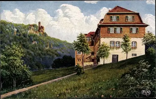 Künstler Ak Traifelberg Honau Lichtenstein Baden Württemberg, Albhotel Traifelberg, Inh. E. Glück