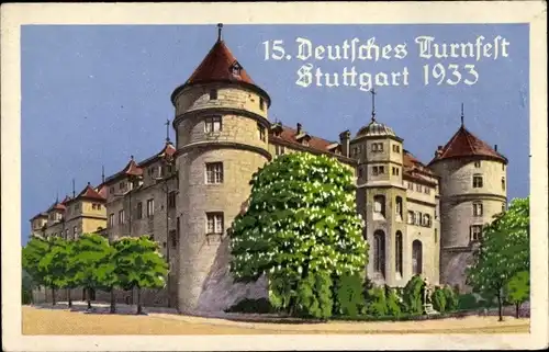 Künstler Ak Stuttgart in Baden Württemberg, 15. Deutsches Turnfest 1933, altes Schloss