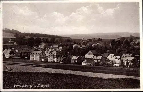 Ak Venusberg Drebach Erzgebirge, Totalansicht der Ortschaft