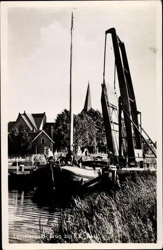 Ak Lemelerveld Overijssel, Brug bij R. K. Kerk