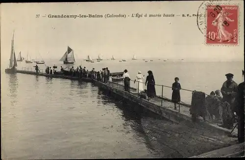 Ak Grandcamp les Bains Calvados, L'Epi a maree haute