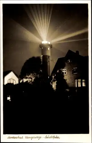 Ak Wangerooge in Friesland, Leuchtfeuer, Leuchtturm, Nachtaufnahme 