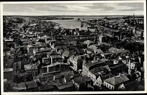 Ak Flensburg in Schleswig Holstein, Panorama vom Ort