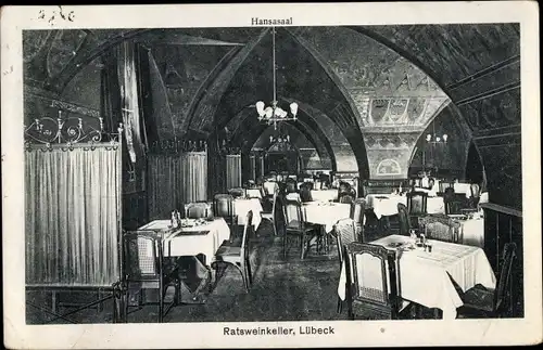 Ak Hansestadt Lübeck, Ratsweinkeller, Hansasaal