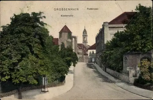 Ak Großenhain Sachsen, Klosterruine, Poststraße