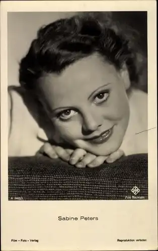 Ak Schauspielerin Sabine Peters, Portrait