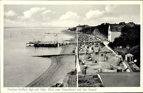 Ak Wyk auf Föhr Nordfriesland, Strand, Vogelschau