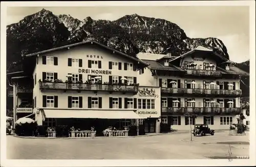Ak Garmisch Partenkirchen in Oberbayern, Hotel Drei Mohren