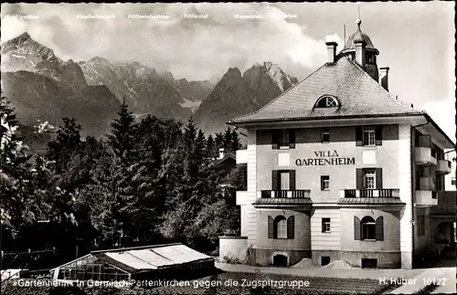 Ak Garmisch Partenkirchen in Oberbayern, Gartenheim, Zugspitze