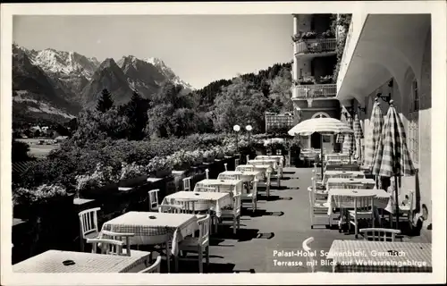 Ak Garmisch Partenkirchen in Oberbayern, Palast Hotel Sonnenbichl, Terrasse