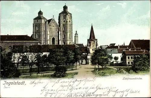 Ak Ingolstadt an der Donau Oberbayern, Liebfrauenkirche, Außenansicht