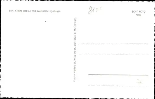 Ak Krün in Oberbayern, Teilansicht mit Wettersteingebirge, Winter