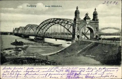 Ak Hamburg Harburg, Neue Elbbrücke