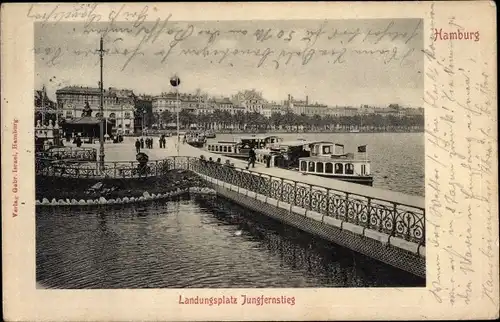 Ak Hamburg Mitte Altstadt, Landungsplatz Jungfernstieg