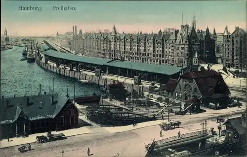 Ak Hamburg Mitte St. Pauli, Sandthorquai im Freihafen