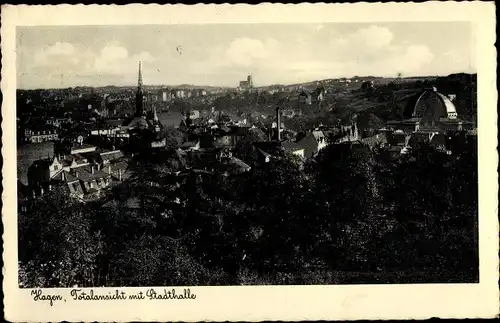 Ak Hagen in Westfalen, Totale mit Stadthalle