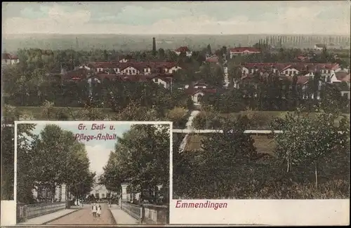 Ak Emmendingen im Breisgau Baden, Heil und Pflegeanstalt, Blick auf den Ort