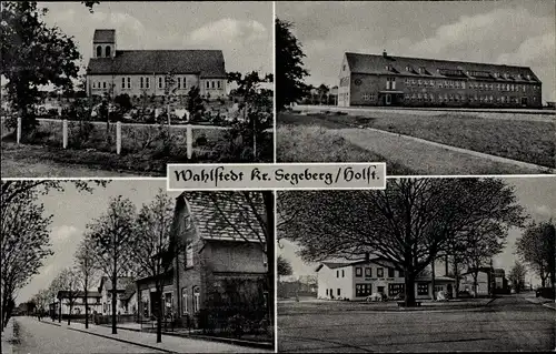 Ak Wahlstedt Kreis Segeberg, Ort, Straße, Kirche, Gasthof Zur Eiche