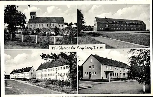 Ak Wahlstedt Kreis Segeberg, Ortsmitte, Straße, Kirche, Postamt