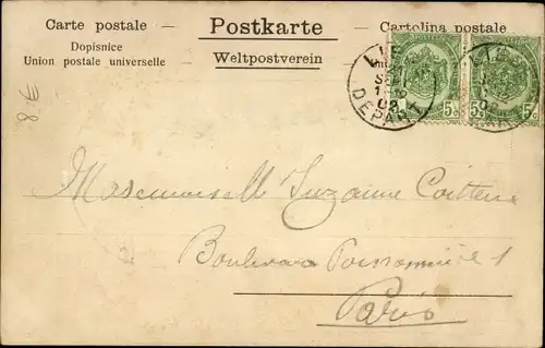 Handgemalt Ak Landschaft mit Pappel und Gewässer