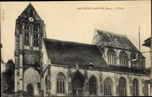 Ak Beaumont le Roger Eure, L'Eglise