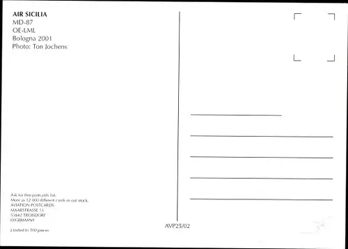 Ak Italienisches Passagierflugzeug, Air Sicilia, McDonnell Douglas MD 87, OE LML