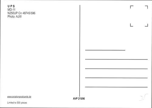Ak Amerikanisches Frachtflugzeug, UPS, McDonnell Douglas MD 11, N250UP