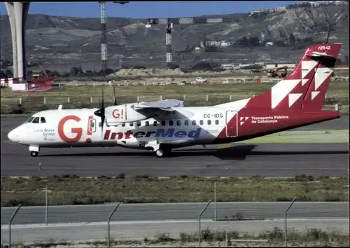 Ak Spanisches Passagierflugzeug, InterMed, ATR 42, EC IDG